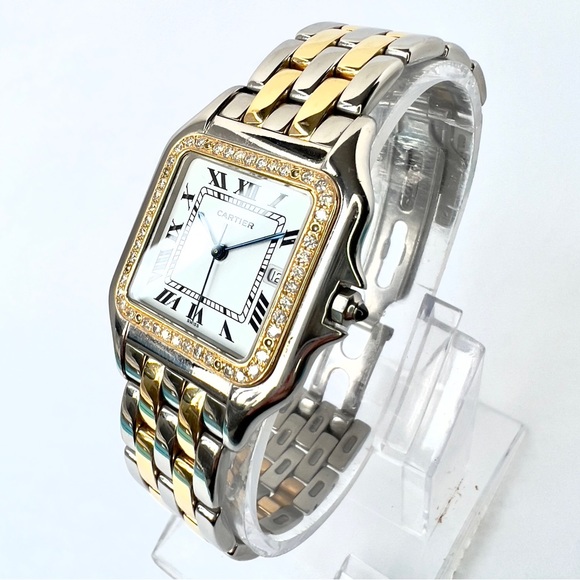CARTIER PANTHERE Quartz 29mm 2 Row Gold 0.55TCW DIAMOND Watch - Picture 3 of 7